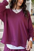The Sunday Morning V Slouch Sweatshirt Aubergine